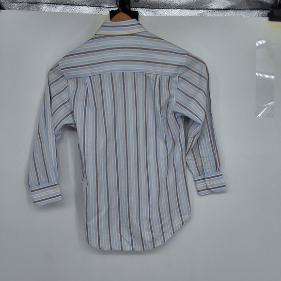 Ike Behar Sz 8 Blue and White Casual Button Down Shirt - Picture 4 of 4